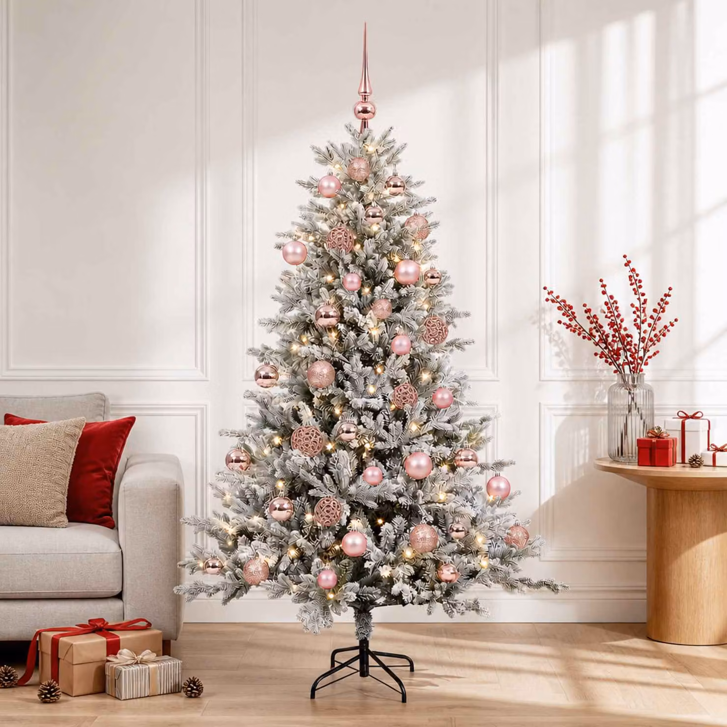 vidaXL Albero di Natale artificiale con palline 120 cm 150 LED
