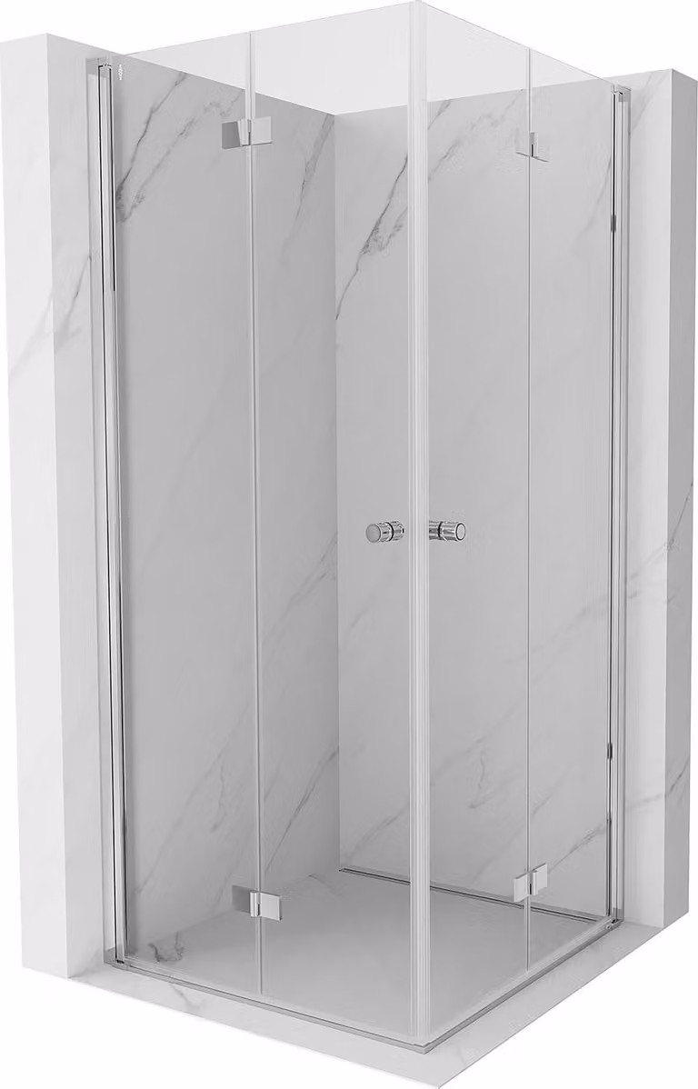 Mexen Mist-F Duo cabina doccia pieghevole 95 x 95 cm, trasparente, cromo - 8A6-095L-095P-01-00