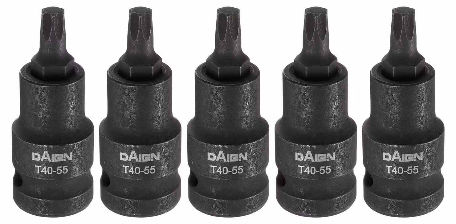 Set di 5 chiavi a bussola con inserti Torx T40, lunghezza 55 mm