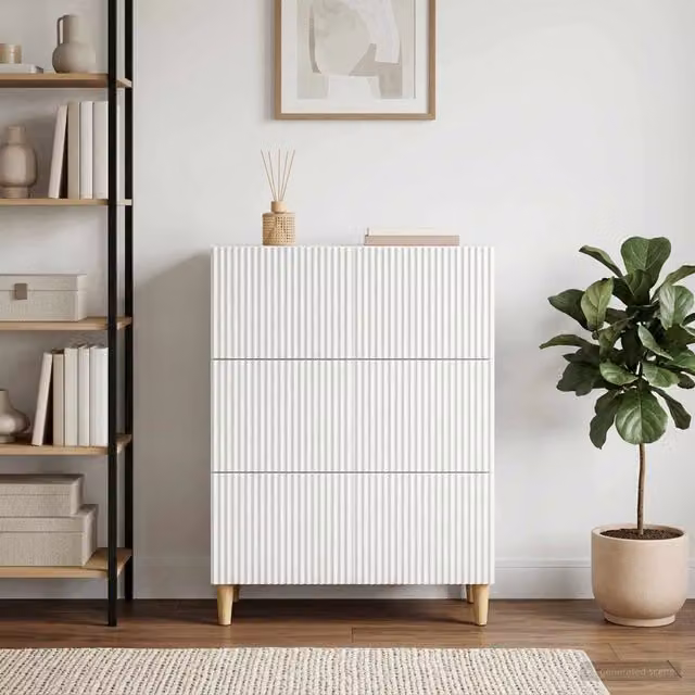 Mobile con Cassetti Moderno vidaXL Bianco L: 66 cm, P: 34,5 cm, H: 90 cm – 1