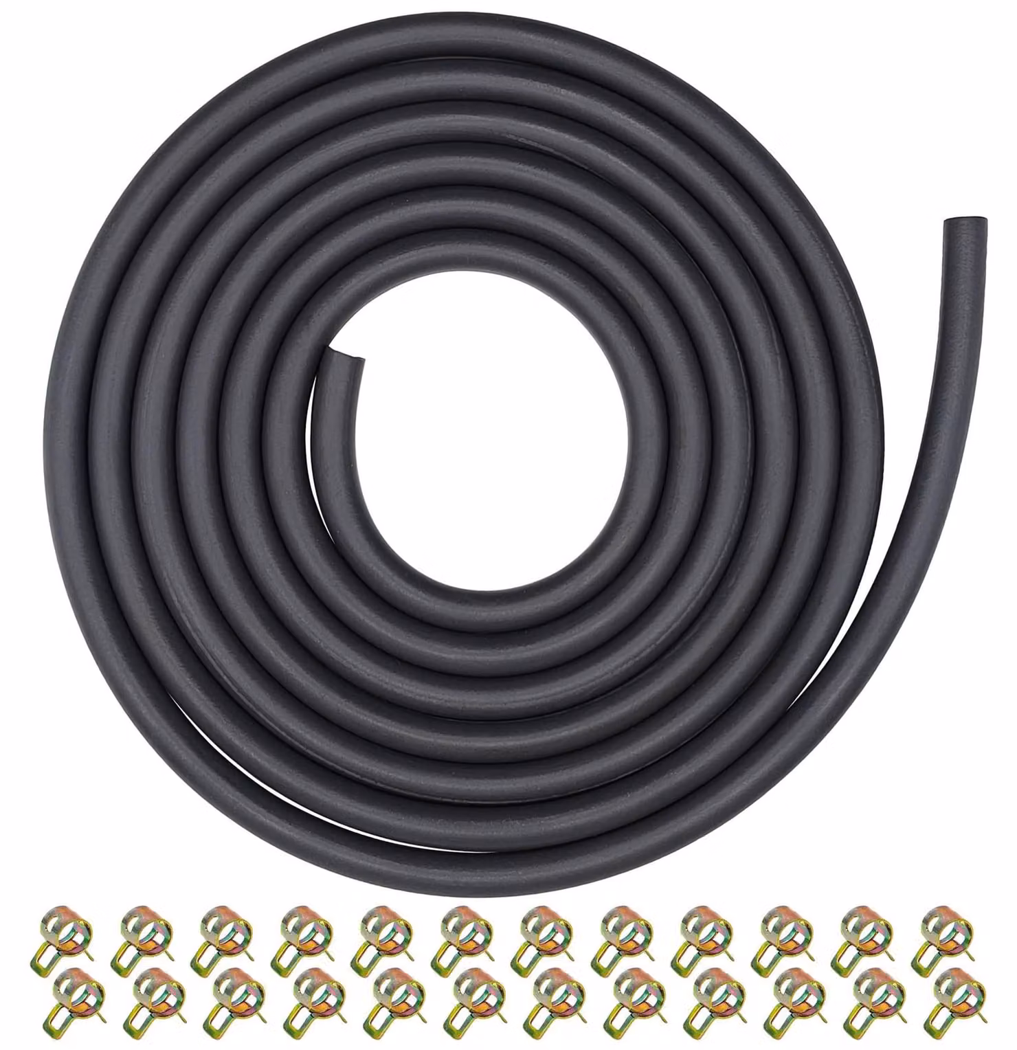 Tubo carburante da 2,4 metri - Include 20 fascette stringitubo - Diametro interno di 5 mm - Colore nero