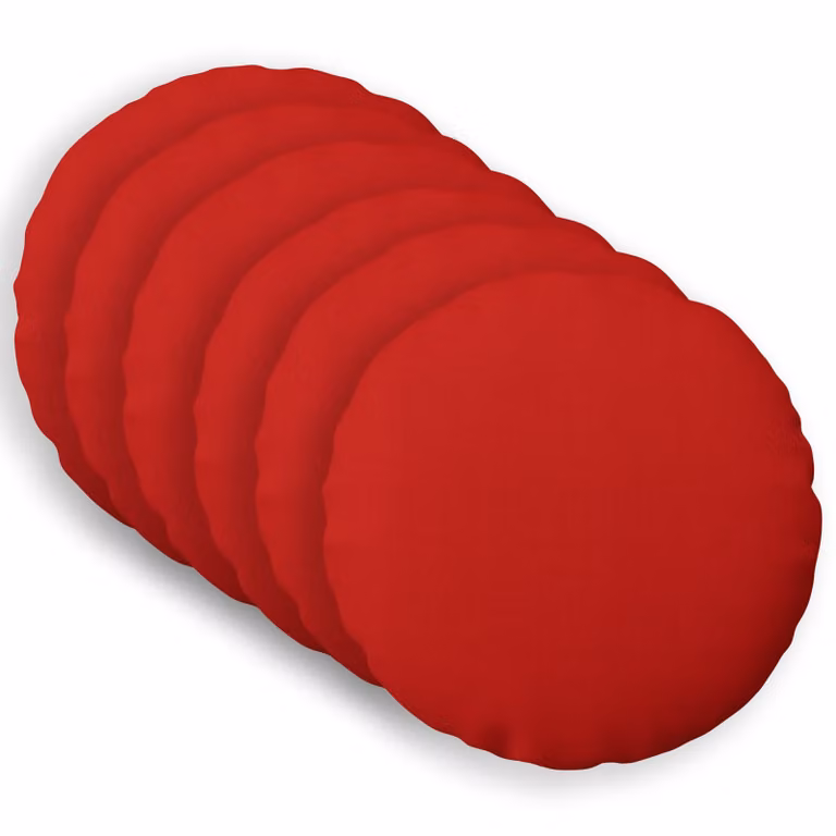 Set di 6 federe rotonde vidaXL HEERLEN in tessuto rosso, Ø 50 cm