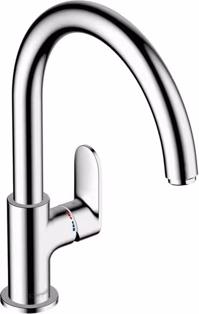 Rubinetto da cucina fisso a collo di cigno Vernis Blend argento cromato lucido HANSGROHE