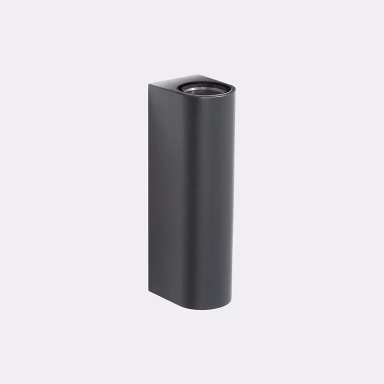 LedsC4 Applique LED da esterno, grado di protezione IP66, doppia emissione, 15W, luce calda 2700K, controllo DALI-2, alluminio grigio urbano, ideale per facciate e terrazze, 747 lumen, design moderno e resistente