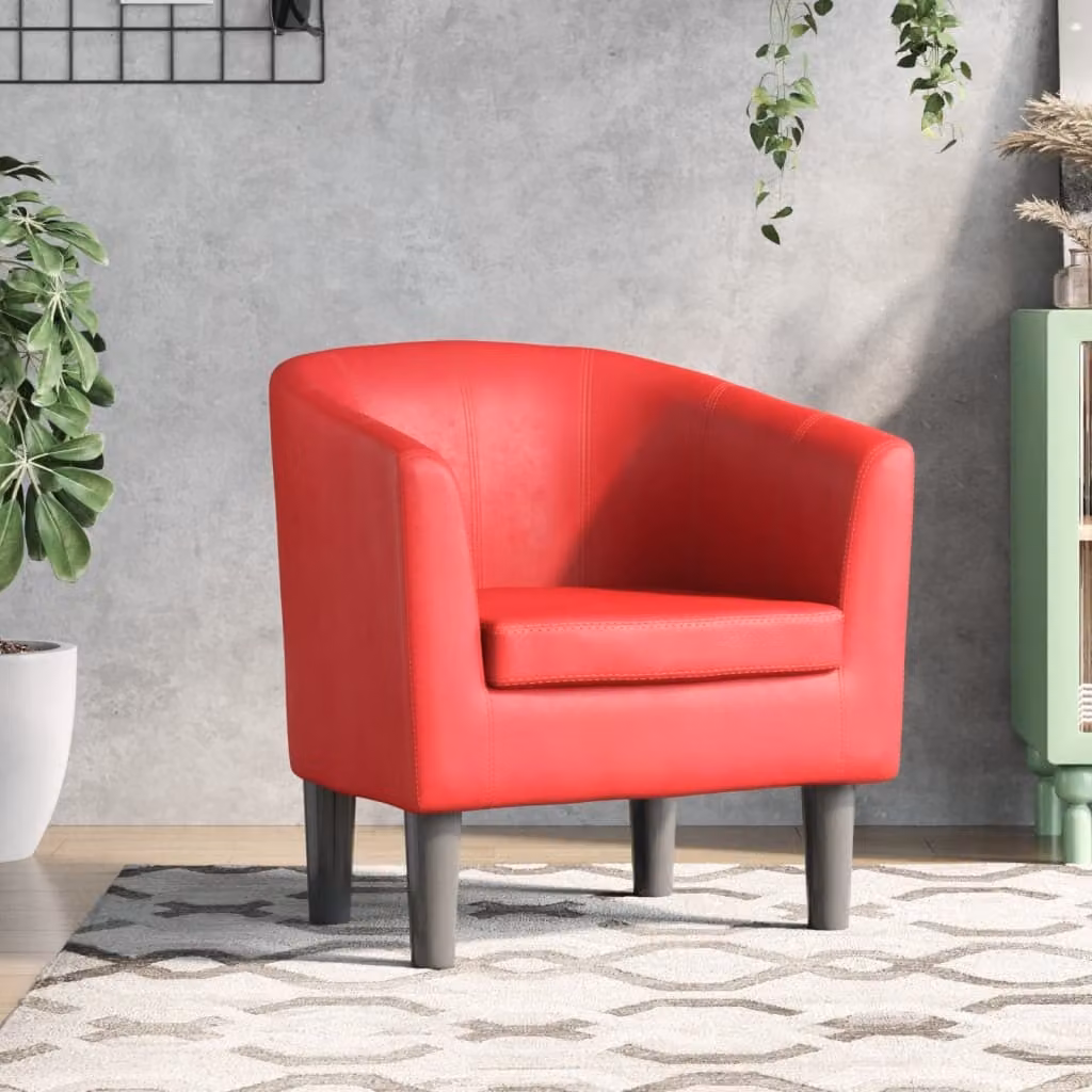 Maison Exclusive - Poltrona reclinabile, colore rosso, rivestita in ecopelle