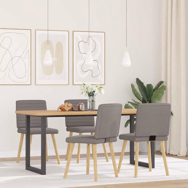 vidaXL Sedie da Pranzo 4 pz Tortora in Tessuto