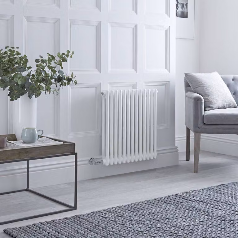 Radiatore Elettrico di Design HudsonReed Bianco a 2 Colonne con WiFi L 60,5 cm x H 60,5 cm x P 60 cm
