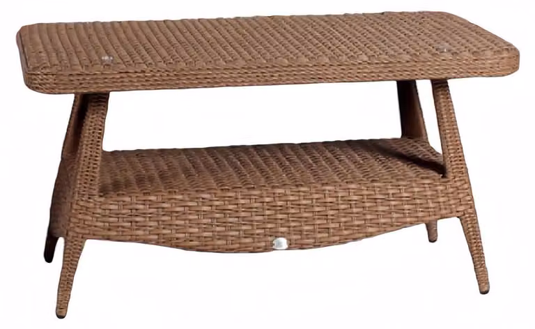 Couchtisch Luxus Kaffeetisch Sofatisch Beistelltisch Hochwertig Rattan Braun