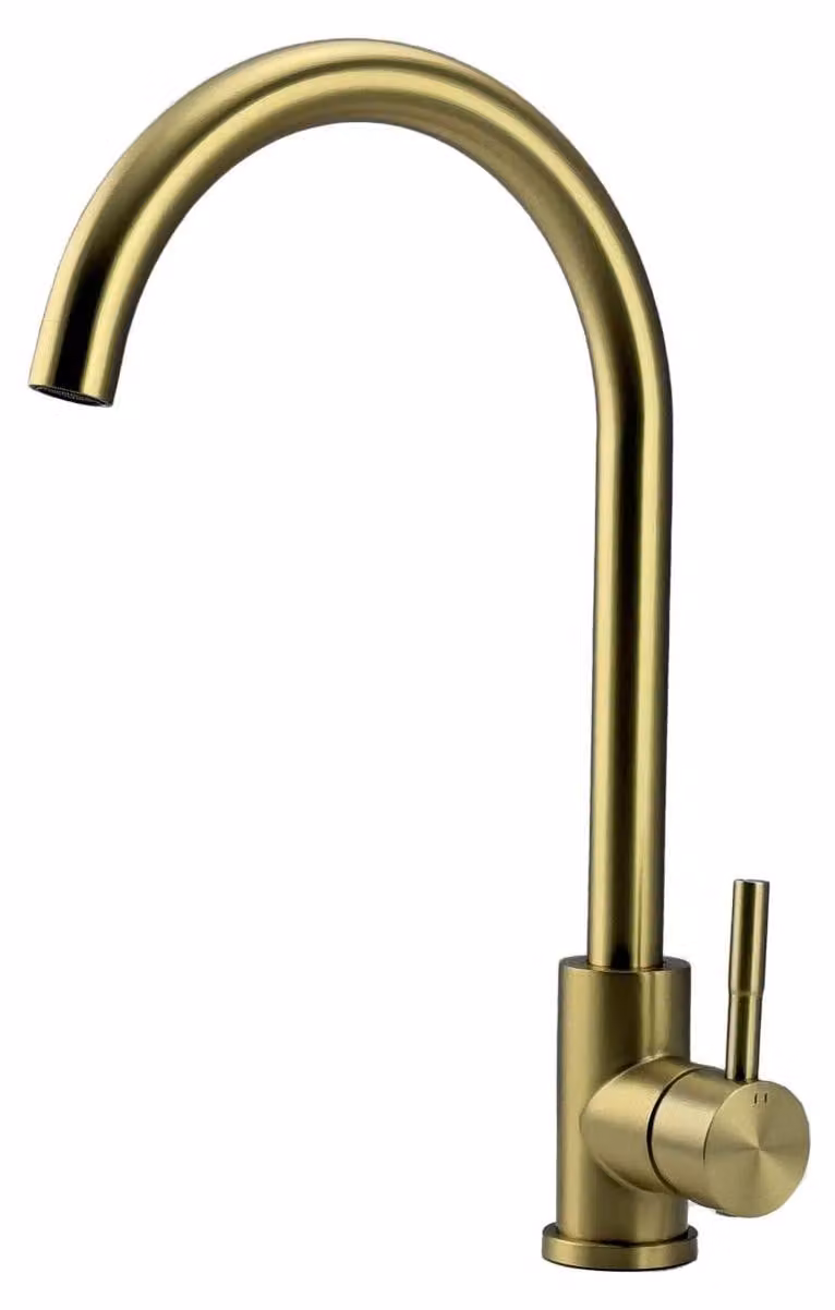 Miscelatore per cucina, finitura PVD dorata spazzolata, modello PS8044-60, linea Pure.Sink