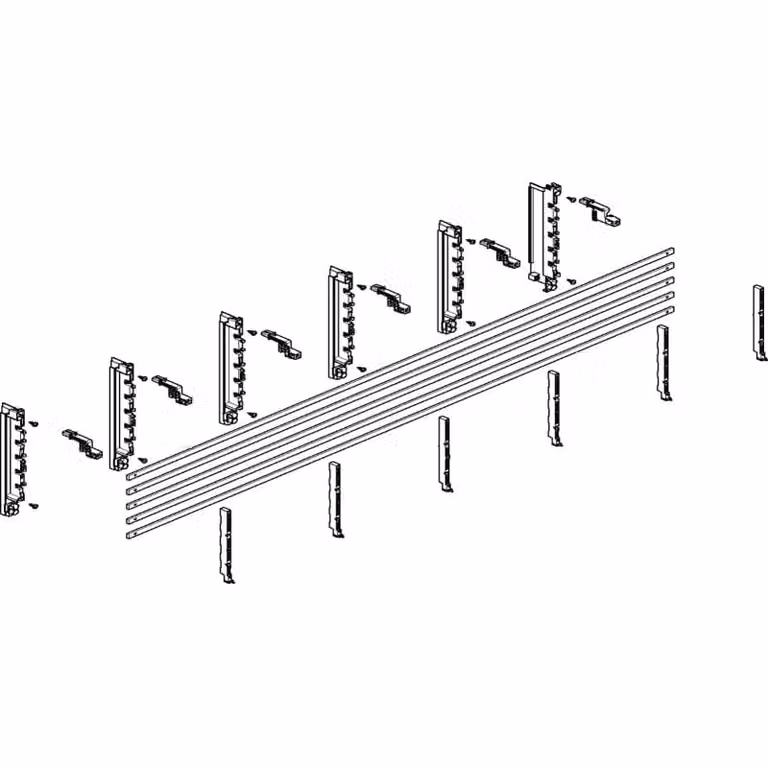 Modulo barra collettrice ABN a incasso 5 moduli larghi/2 moduli profondi, 40 mm, con rame 12x5 mm, 5 poli, EBM 70 mm MTSC52515