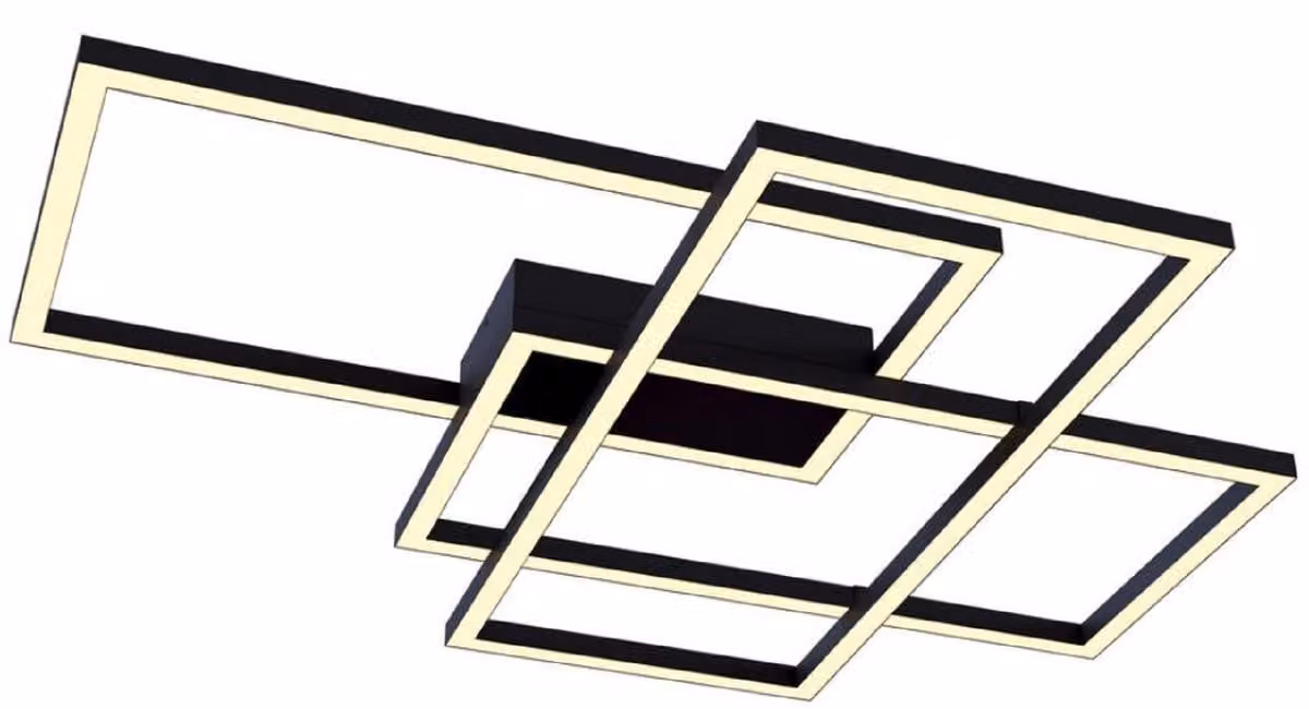Casa Padrino Designer Plafoniera LED Nera 78 x 68 x H. 8 cm - Collezione Luxury