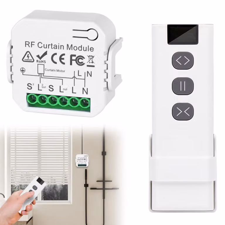 Kit di controllo tapparelle senza fili: sistema di controllo motore con telecomando RF e modulo ricevente