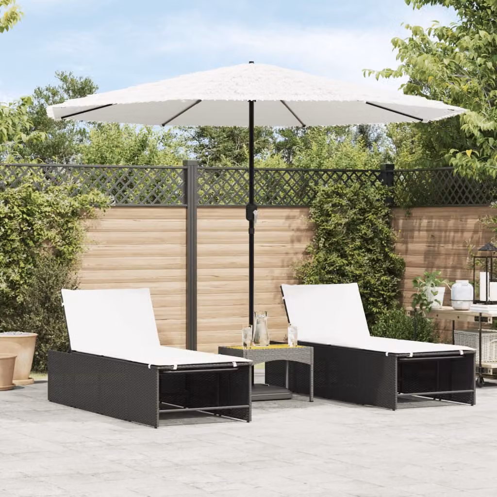 Ombrellone da giardino vidaXL in poliestere bianco con palo centrale in acciaio L: 324 cm, P: 324 cm, H: 247 cm