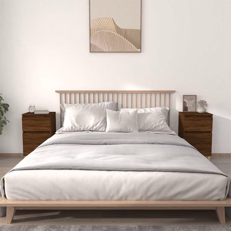 Set di 2 comodini vidaXL in legno Rovere Marrone L/P/H: 40 x 35 x 70 cm