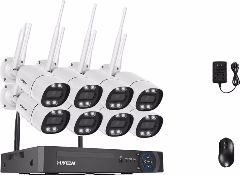Sistema di telecamere di sicurezza wireless, visione notturna, audio bidirezionale, telecamera 8PCS da 5MP, nessuna