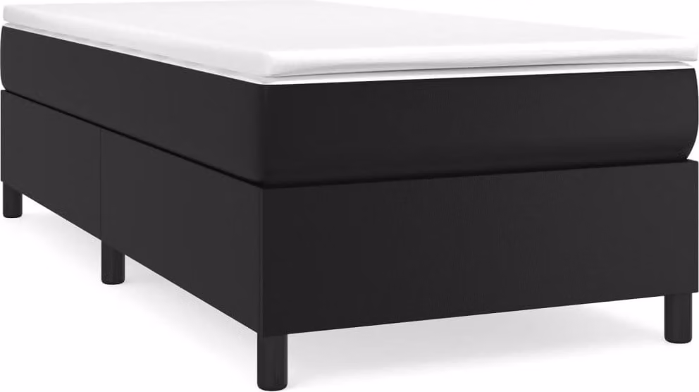 Struttura Letto a Rete a Molle Nero 100x200 cm in Pelle finta