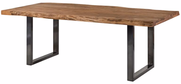 MASSIVMOEBEL24 | FREEFORM 5 tavolo da pranzo in legno di sheesham - verniciato natur / gambe in ferro U antracite lucido 180x90