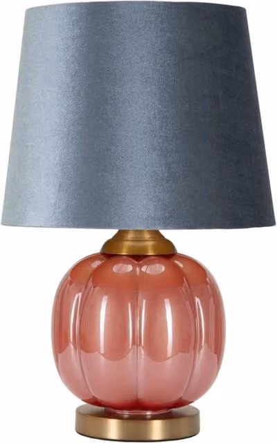 Lampada da tavolo Helene Ball Charme1921 in vetro e metallo, colore rosso e oro, L: 32,5 cm, H: 50 cm
