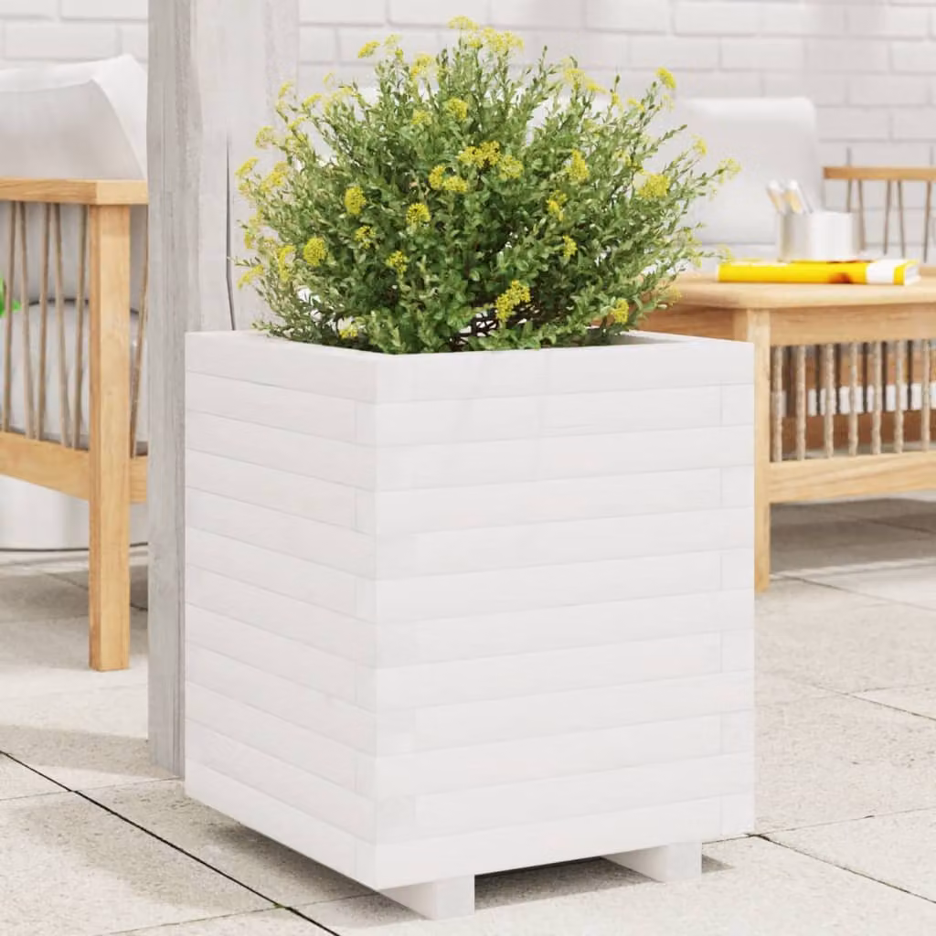 Fioriera da giardino vidaXL in legno di pino bianco L/P/H: 40 x 40 x 49,5 cm