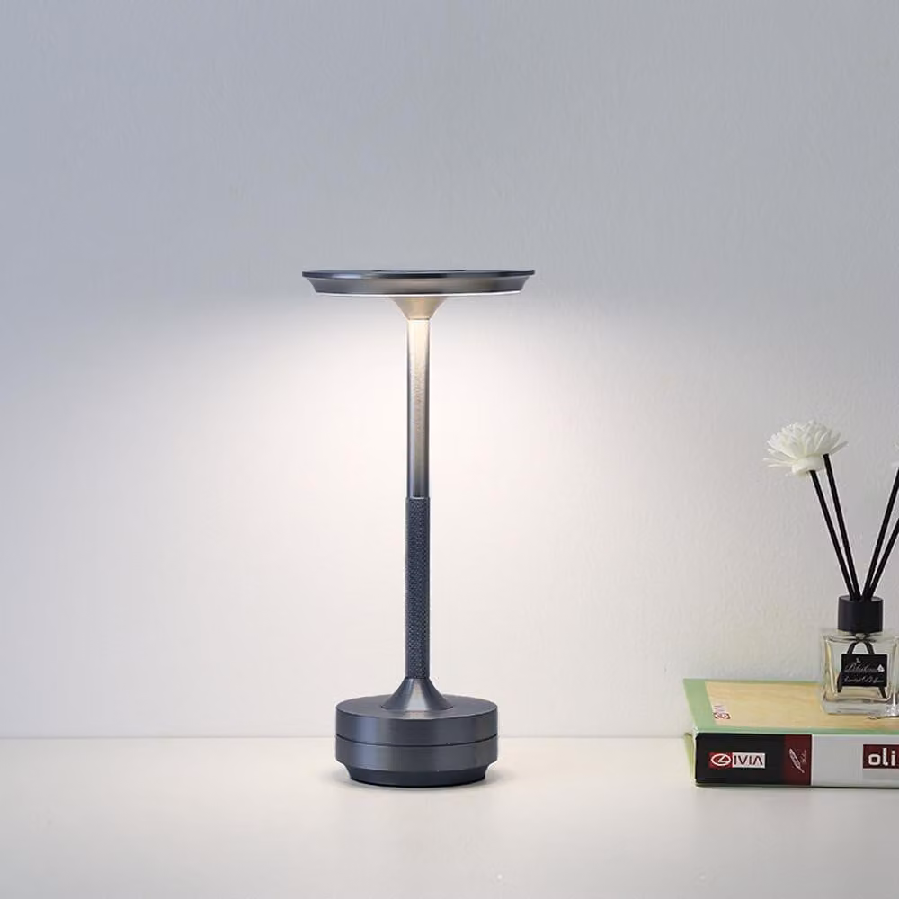 Lampada da tavolo a LED con 3 temperature di colore - lampada da tavolo e decorativa per camera da letto, comodino, bar, ristorante 13*27,5 cm Grigio /FDTDHS2/