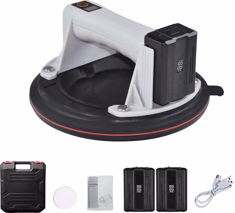 Utensile elettrico a ventosa, portata 200 kg, design ergonomico, con 2 batterie
