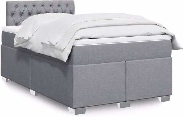 Giroletto a Molle con Materasso Grigio Chiaro 120x190cm Tessuto 3288134