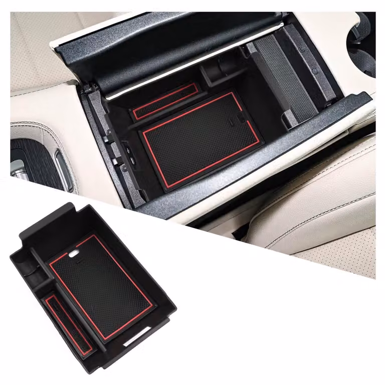 Contenitore portaoggetti per la console centrale, compatibile con Mercedes-Benz GLE W167 e GLS X167, dal 2020 al 2026, realizzato in ABS, colore nero