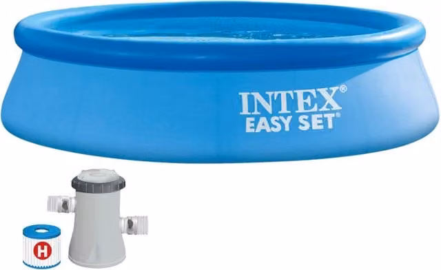 Piscina rotonda autoportante gonfiabile Intex Easy Set blu con pompa e filtro, Diametro: 305 cm, Altezza: 76 cm