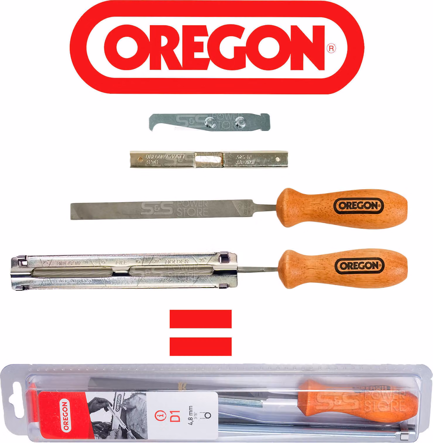 Set di affilatura OREGON D-1 Q90407 4,8 mm per catene da .325