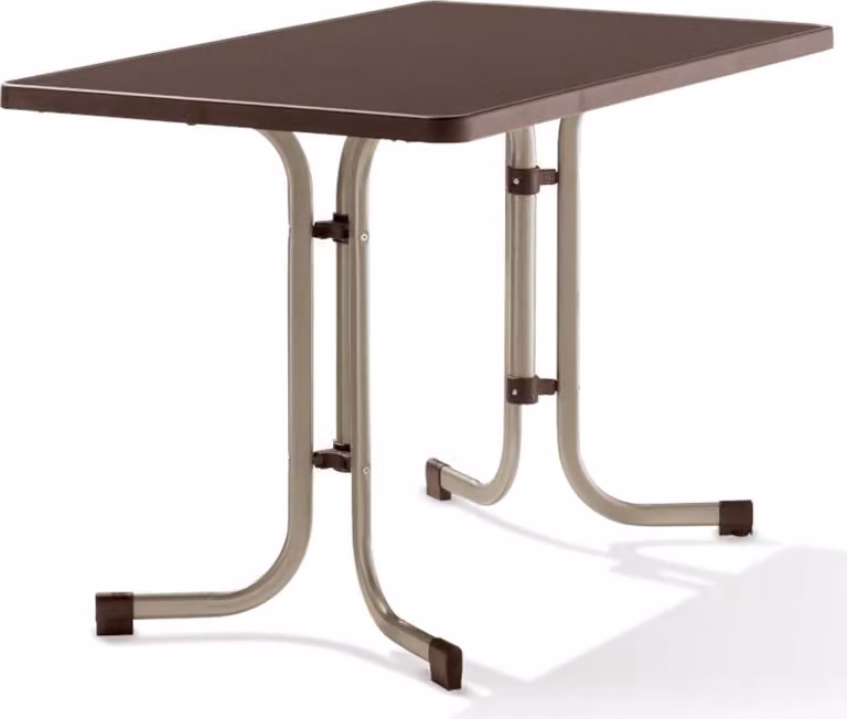 Tavolo Sieger 233/CM 70x115 pieghevole color champagne, piano decorativo, rettangolare