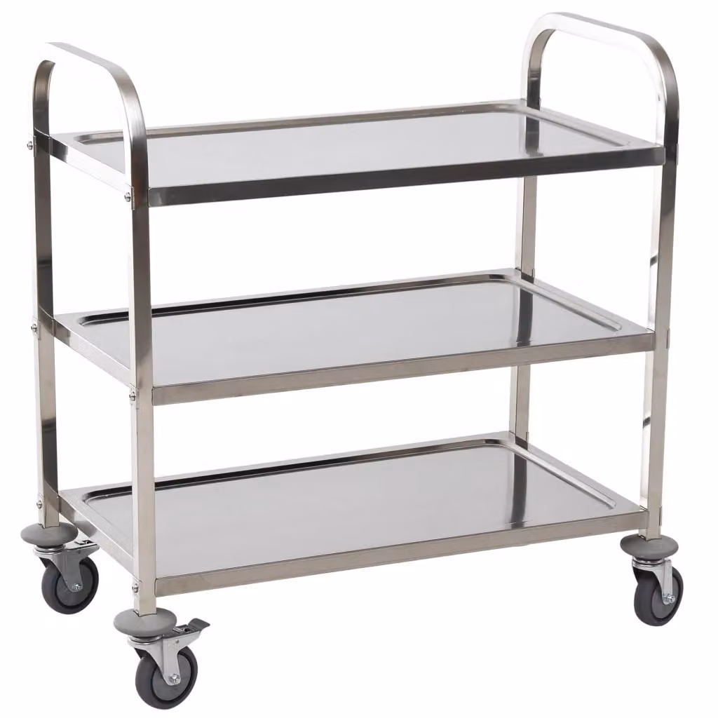 Carrello Portavivande Minimal in Acciaio Inox Argento L: 90,5 cm, P: 50,5 cm, H: 88,2 cm – 2