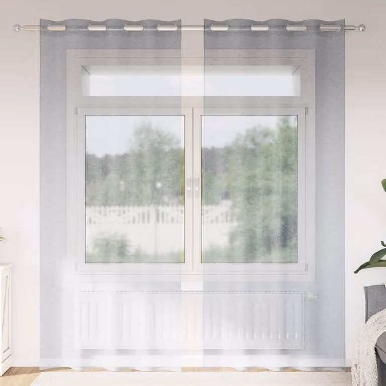 Set di 2 tendine velate vidaXL in poliestere grigio, L: 260 cm x H: 140 cm