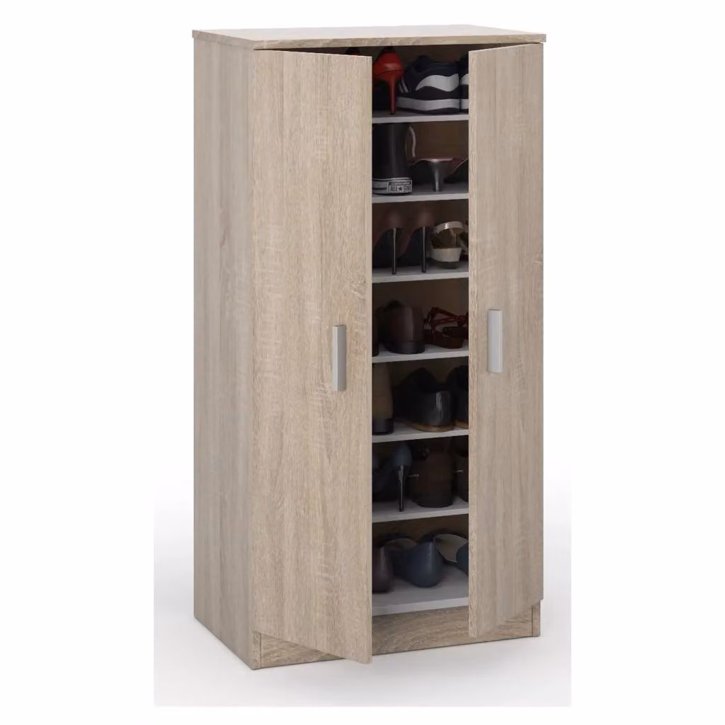 Armadio Multiuso DMORA con 2 Ante e Ripiani Interni, Colore Marrone Rovere, L/P/H: 55 x 36 x 108 cm – 2