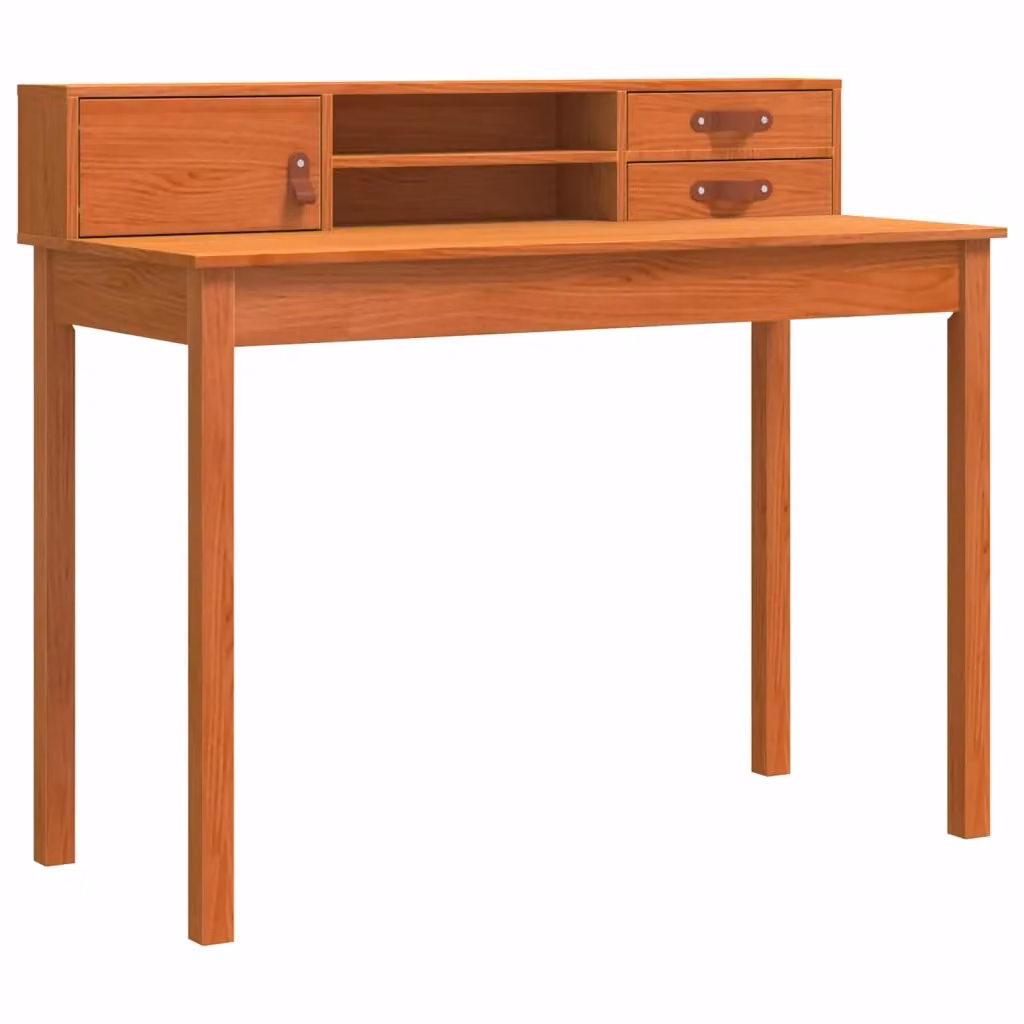 Scrivania con cassetto vidaXL in legno di pino marrone cerato L: 110 cm, P: 50 cm, H: 93 cm – 2