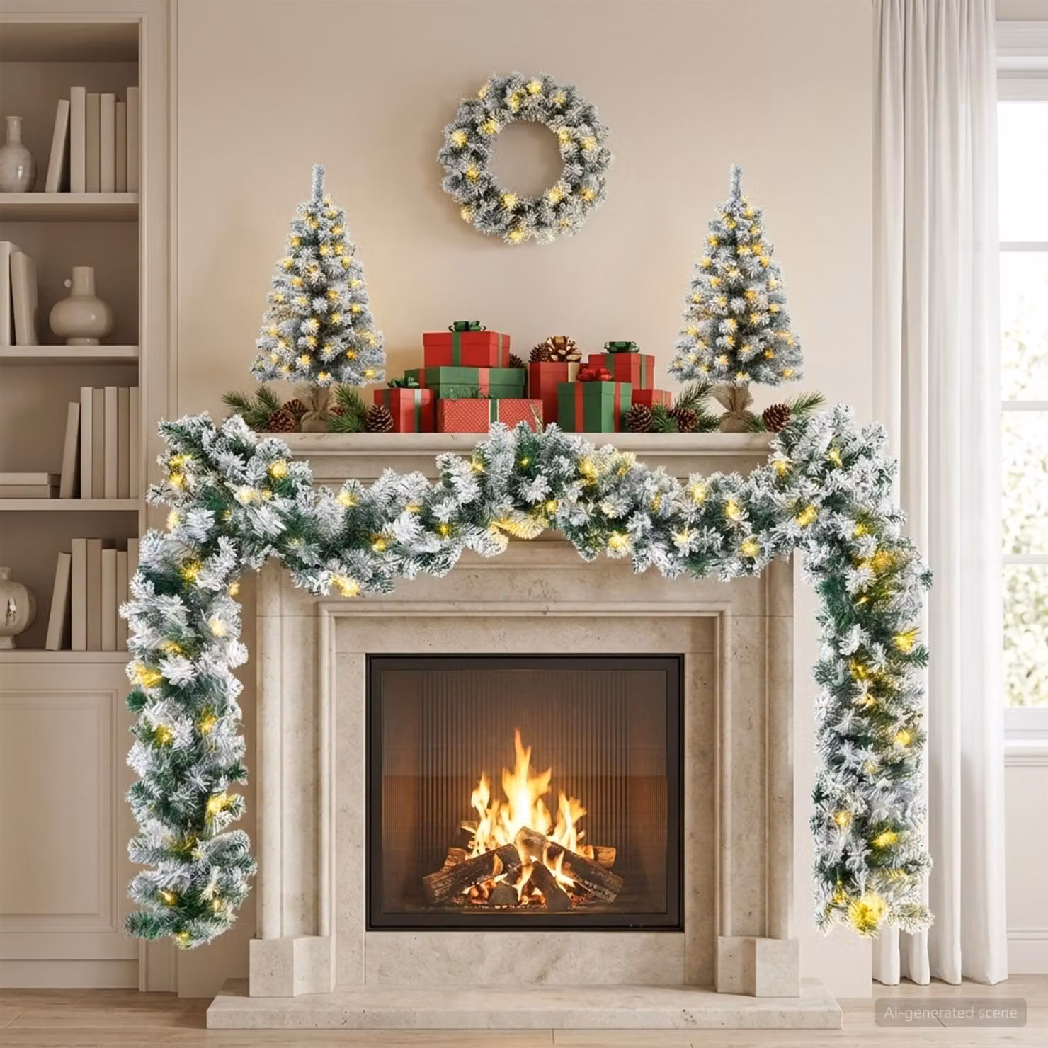 vidaXL Set mini alberi di Natale 45 cm 125 LED Bianco caldo PVC