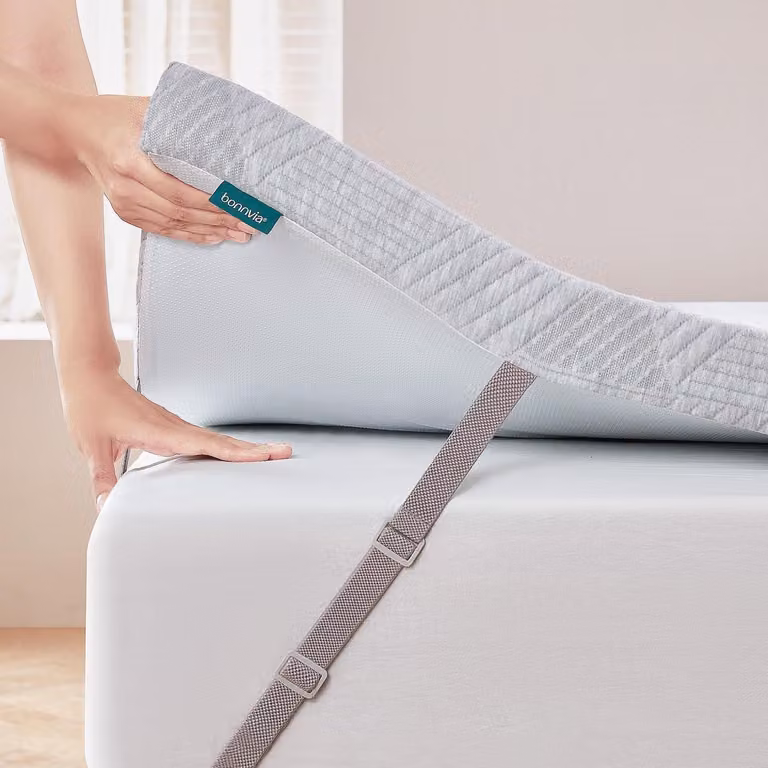 Topper per materasso 160x200 cm, imbottitura in memory foam H3/H4, altezza 7 cm, 2-in-1, fodera lavabile, fibra di bambù, adatto fino a 120 kg