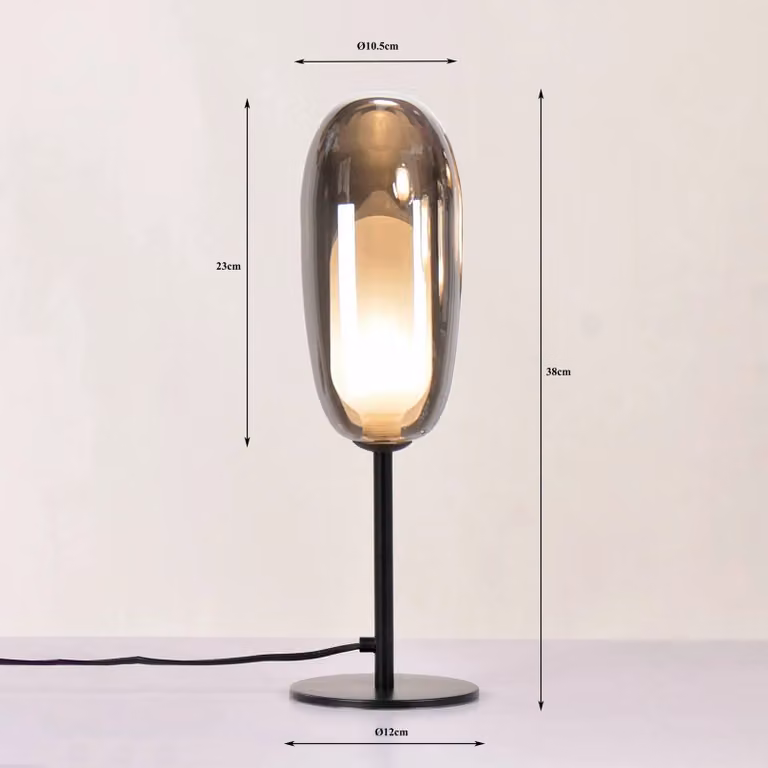 KARE Lampada da tavolo Columbo, Chiaro / Trasparente, Soggiorno / Sala da pranzo, Vetro, Moderno, Lampada da tavolo