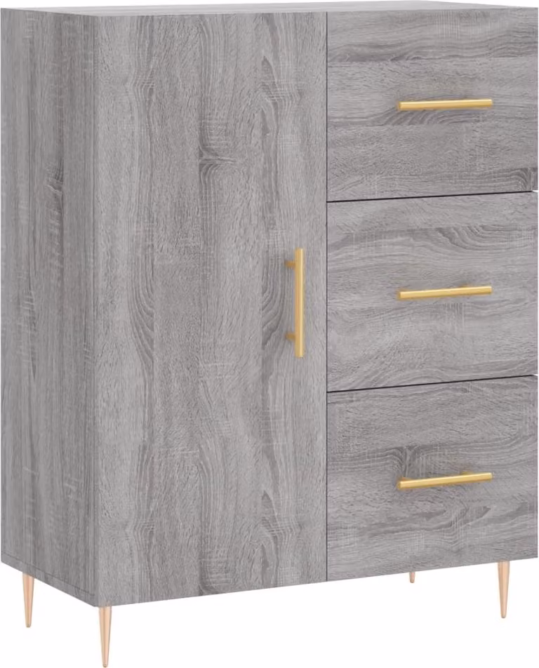 Credenza Grigio Sonoma 69,5x34x90 cm in Legno Multistrato