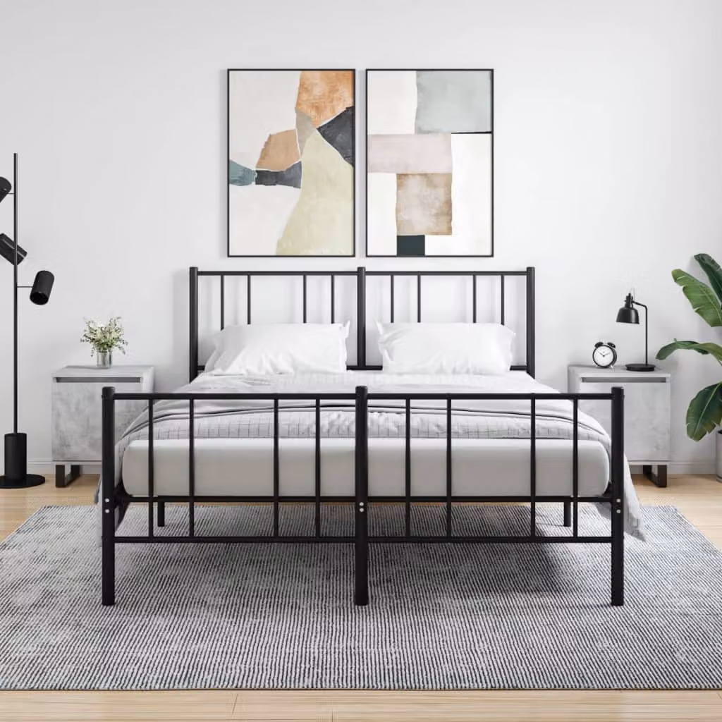 Set di 2 comodini sospesi vidaXL in legno e metallo, colore grigio, L 40 cm x P 30 cm x H 50 cm