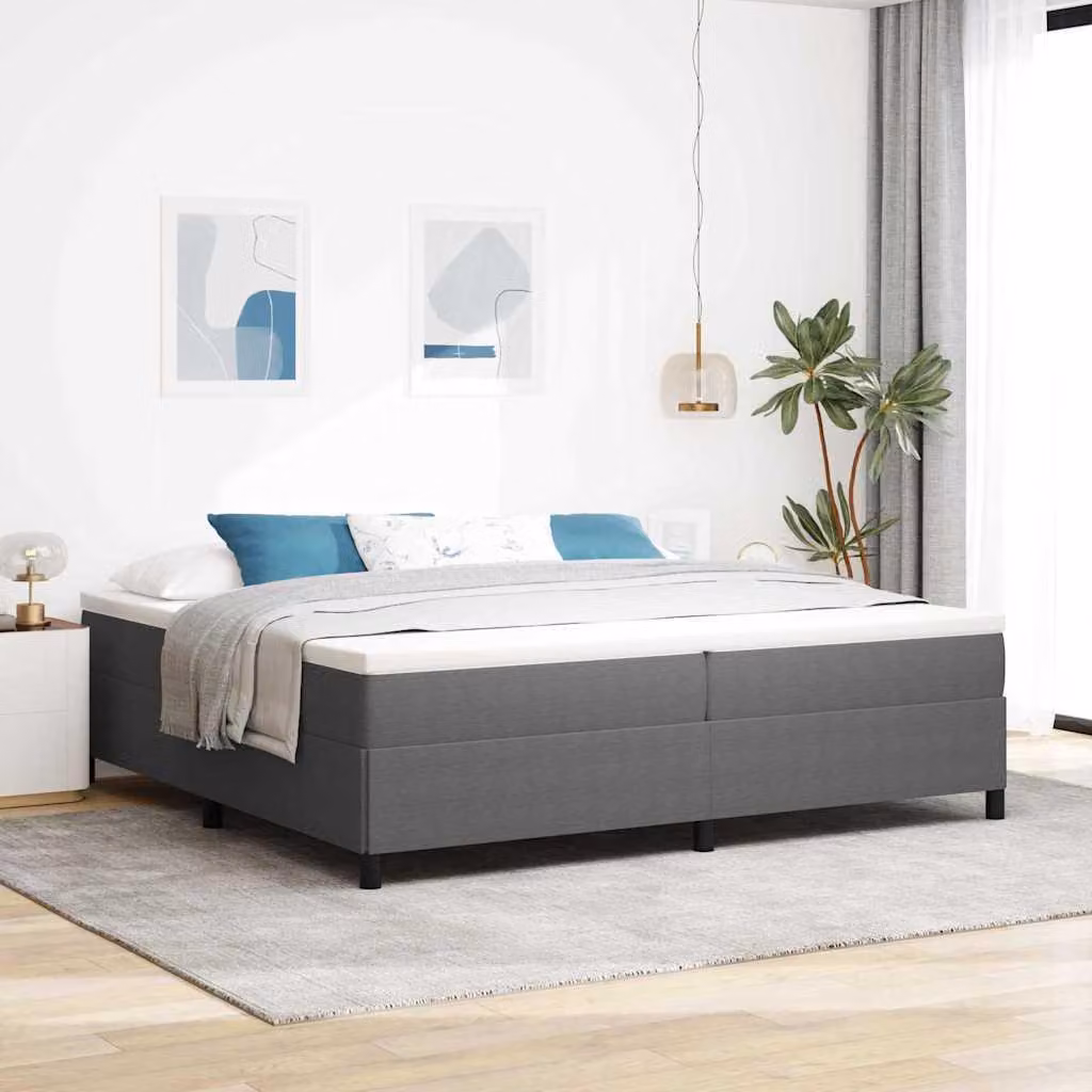 Maison Exclusive - Letto boxspring grigio chiaro 200 x 200 cm in velluto a coste