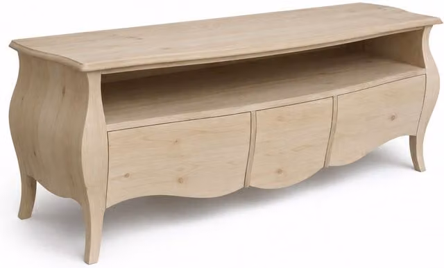 Porta TV classico in legno bombato con 3 cassetti Mobili 2G L/P/H: 176 x 45 x 62 cm