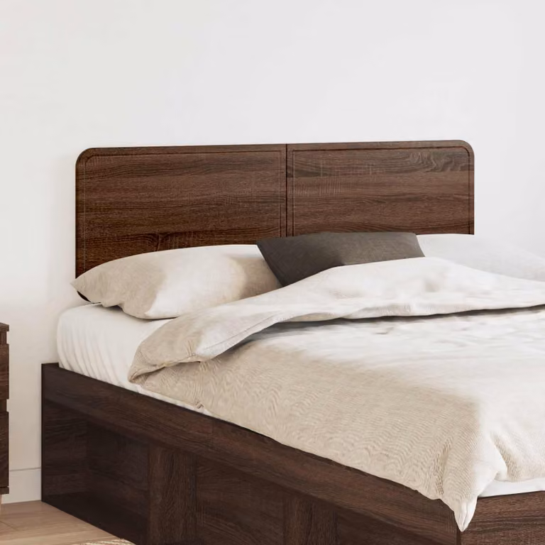 Testiera per letto vidaXL in legno ingegnerizzato rovere marrone, stile minimalista, L: 138 cm, H: 90 cm, P: 3 cm