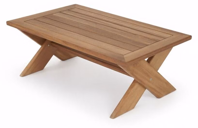 Tavolino da giardino in stile moderno, in legno marrone, comodo, stabile e resistente