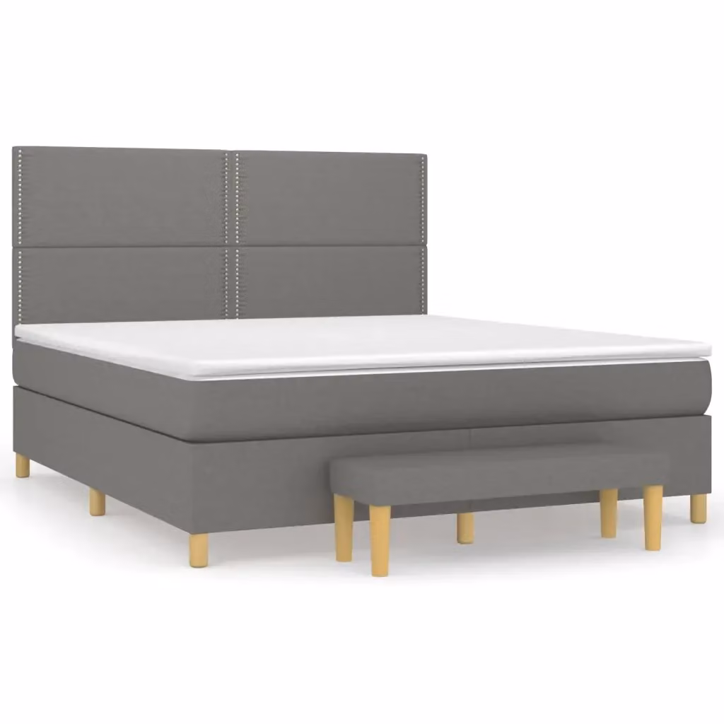vidaXL Letto Ibrido con Materasso Grigio e Bianco L/P/H: 180 x 200 x 128 cm – 2
