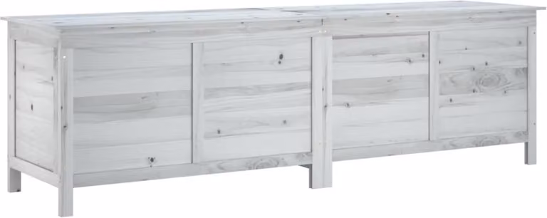 Contenitore da Giardino Bianco 198,5x50x56,5 cm Massello Abete