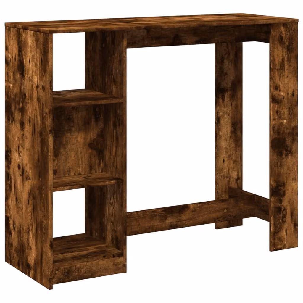 Tavolo Bar con Ripiano Rovere Fumo 124x46x103,5 cm Multistrato