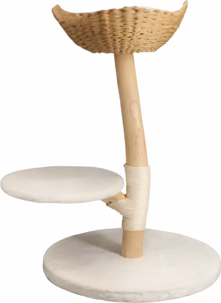 Albero tiragraffi moderno – Albero tiragraffi per gatti – Torre con pallina e morbido cuscino – Legno massello