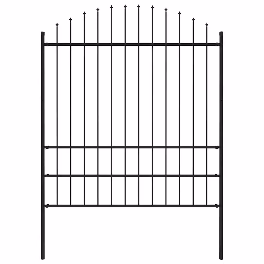 Recinzione da giardino vidaXL Woerden con punta a lancia in acciaio, Nero, H: 170 cm x L: 200 cm