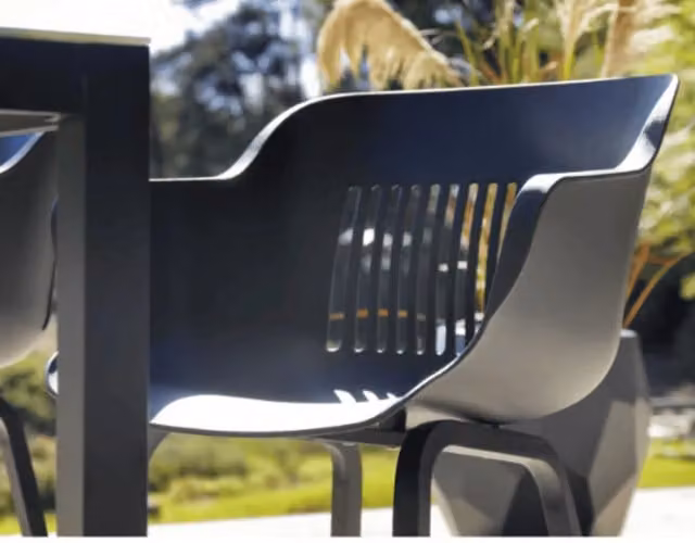 Set di 2 sedie da giardino JILL Element Armchair HARTMAN in metallo e plastica, Nero opaco, H 78 x L 54 x P 58 cm