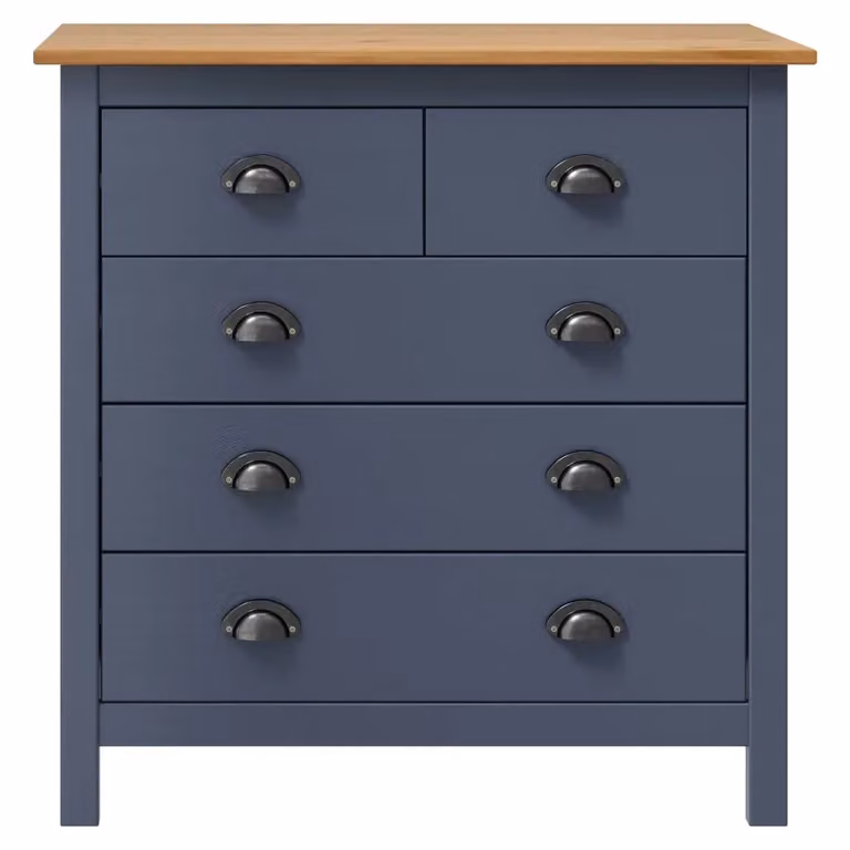 Credenza Hill in legno massello di pino grigio L: 79 cm, P: 40 cm, H: 80 cm